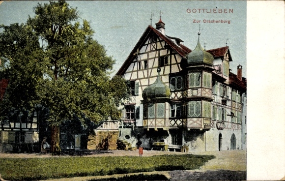 Ak Gottlieben Kt. Thurgau, Zur Drachenburg