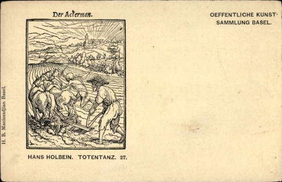 Künstler Ak Holbein der Jüngere, Hans, Totentanz 27, Der Ackerman