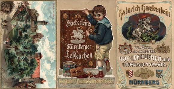 Klapp Ak  Nürnberg, Heinrich Haeberlein, Hof-Lebkuchen- und Chokoladen-Fabrik, Nürnberger Lebkuchen
