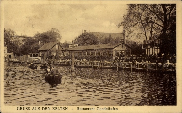 Ak Berlin Tiergarten, In den Zelten, Restaurant Gondelhafen