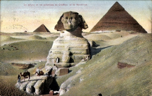 Ak die Sphinx und die Pyramiden des Cheffron und Mykerinos