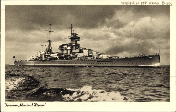 Ak Deutsches Kriegsschiff, Admiral Hipper, Kreuzer, Kriegsmarine