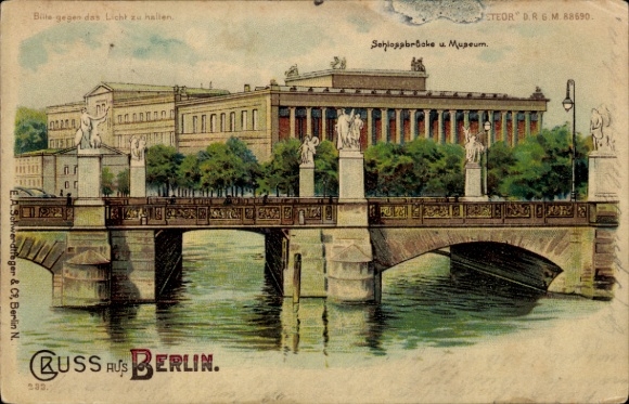 Halt gegen das Licht Litho Berlin Mitte, Schlossbrücke, Museum