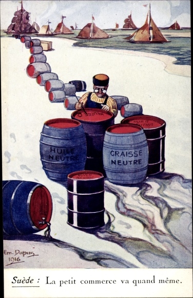 Künstler Ak Dupuis, Emil, Suede, La petit commerce va quand meme, Graisse Neutre, Huile Neutre
