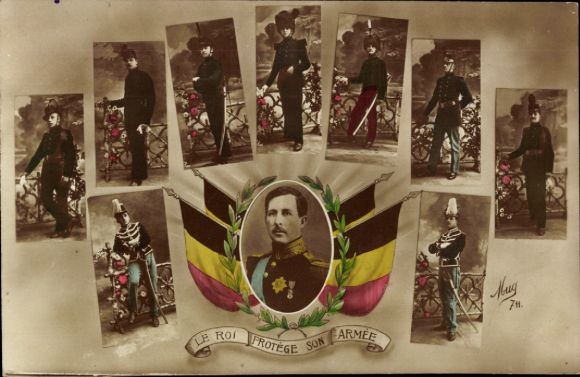 Ak König Albert I. von Belgien, Portrait in Uniform