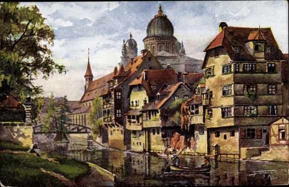 Ak Nürnberg in Franken, Synagoge, schöne Detailansicht