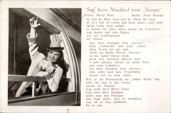 Lied Ak Sag' beim Abscheid leise Servus, Harry Hilm, Peter Kreuder
