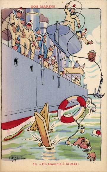 Künstler CPA Nos Marins, Un Homme à la Mer