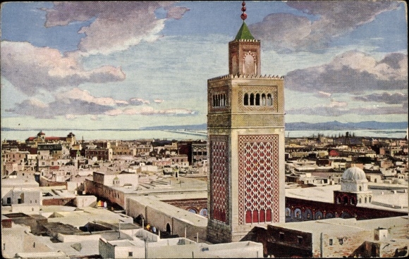 Ak Tunis Tunesien, La Grande Mosquée, Vue générale