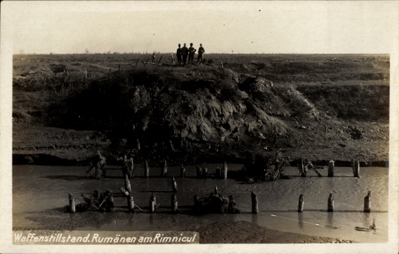 Foto Ak Rumänien, Waffenstillstand, rumänische Soldaten am Rimnicul