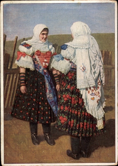 Ak Retzlaff, H, Zipser Volkstrachten, Deutsche Bäuerinnen aus dem Zipser Niederland, Festtracht, VDA