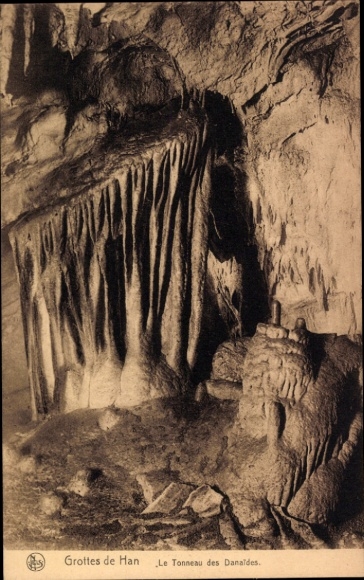 Ak Grotte de Han Han sur Lesse Wallonien Namur, Le Tonneau des Danaides