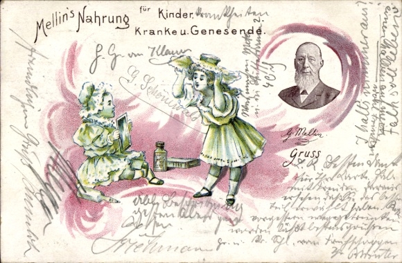 Litho Mellin's Nahrung für Kinder, Kranke und Genesende, Reklame