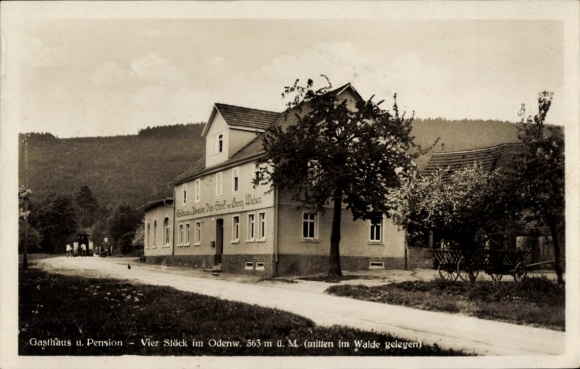 Ak Reichelsheim im Odenwald, Gasthaus und Pension Vier Stöck