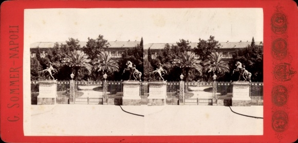 Stereo Foto Napoli Neapel Campania, Gebäude, Statuen