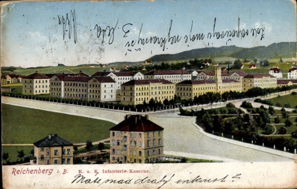 Ak Liberec Reichenberg in Böhmen, Kuk Infanteriekaserne
