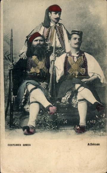 Ak Griechische Soldaten, Portrait