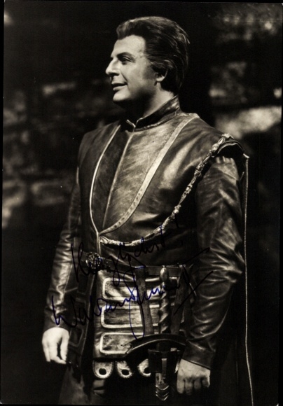 Foto Opernsänger Walther von Stolzing, Waldemar Kmnett, Bayreuther Festspiele, Portrait, Autogramm