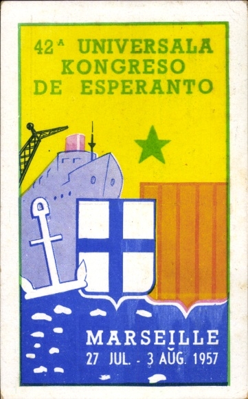 Künstler Ak Marseille, 42a Universala Kongreso de Esperanto, 1957
