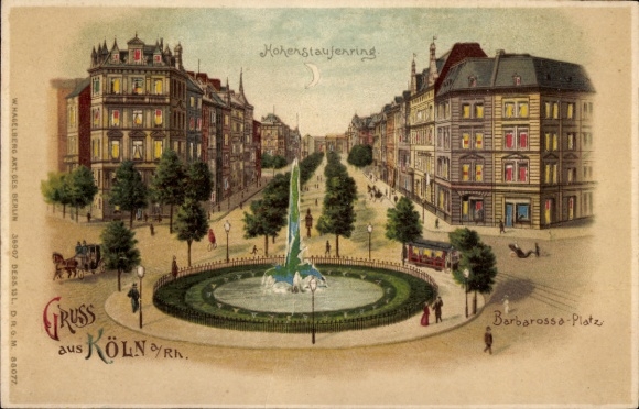 Halt gegen das Licht Litho Köln am Rhein, Barbarossa-Platz, Hohenstaufenring