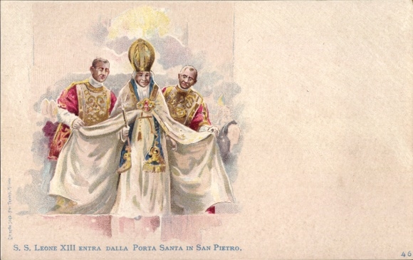 Ak Papst Leo XIII., Porta Santa, San Pietro