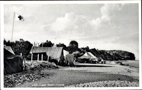 Ak Rettin Neustadt in Holstein, IRK-Lager, Am Strand