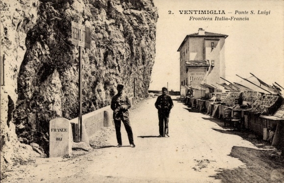 CPA Vintimille Ligurie, Ponte S. Luigi, Frontiera Italia-Francia