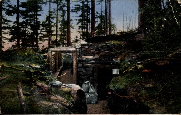 Ak Kriegsbilder aus den Vogesen, Kompagnieführer Unterstand