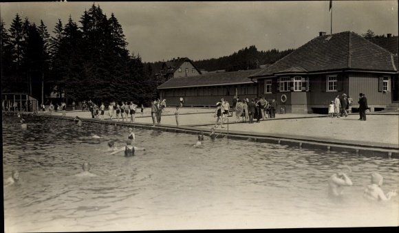 Foto Ansichtskarte / Postkarte Sankt Georgen im Schwarzwald, Schwimmbad ...
