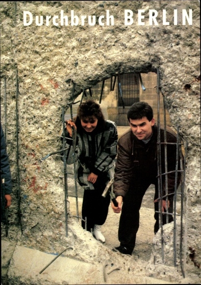 Ak Berlin, Mauer-Durchbruch nach dem 9. November 1989