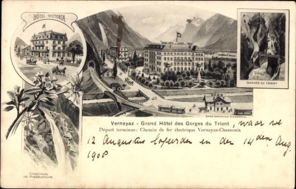Ak Vernayaz Kanton Wallis, Grand Hotel des Gorges du Trient, Hotel Victoria