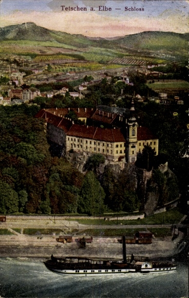 Ak Děčín Tetschen an der Elbe Region Aussig, Schloss