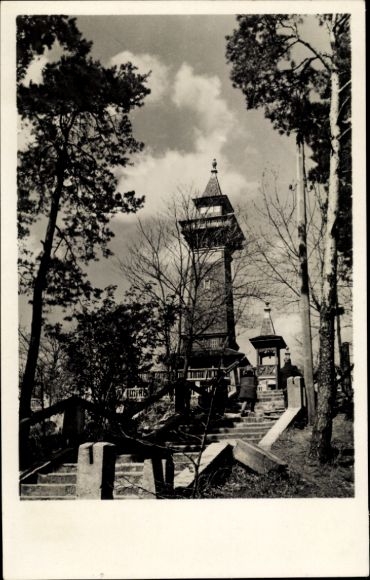 Ak Berlin Köpenick, Partie in den Müggelbergen, Türme, Treppen