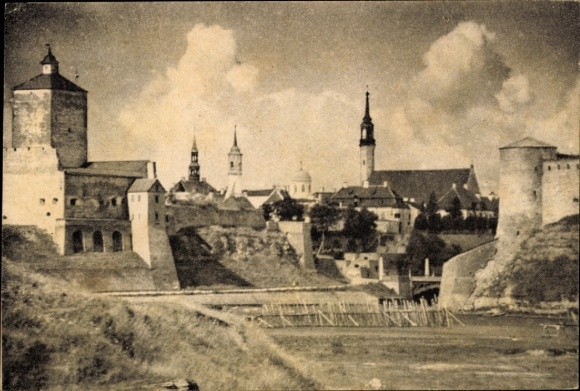 Ak Narva Narwa Estland, Burganlage, mittelalterliche Burgen,  Estland