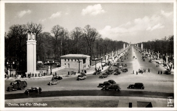 Ak Berlin Tiergarten, Siegessäule, Ost West Achse