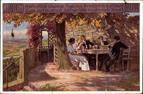 Künstler Ak Hey, Paul, Herbst, Nr. 1, Motiv Gasthaus