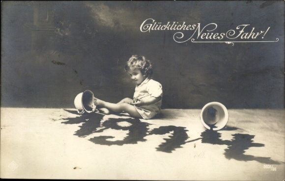 Ak Glückwunsch Neujahr, Kind, Jahreszahl 1914