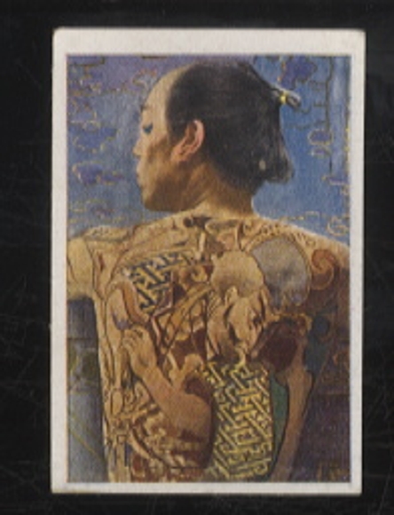 Sammelbild Salem Zigaretten Dresden, Narbenzeichnungen und Tätowierungen, Japaner, 6 x 4 cm