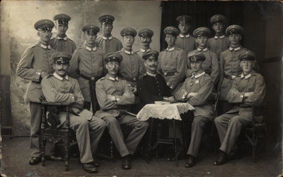 Foto Ak Heidelberg, Deutsche Soldaten in Uniform, Gruppenbild