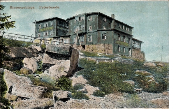 Ak Spindleruv Mlýn Spindlermühle Riesengebirge Region Königgrätz, Peterbaude, Petrova bouda