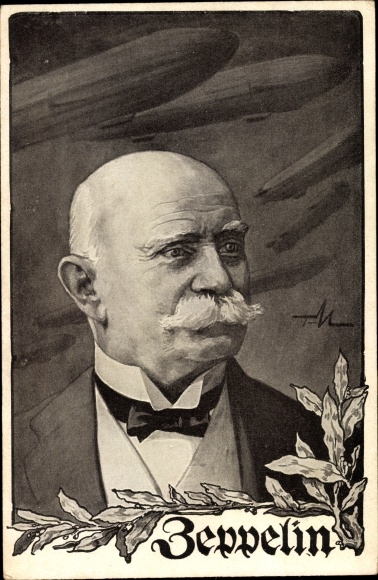 Künstler Ak Ferdinand Graf von Zeppelin, Portrait, Deutscher Luftflotten Verein