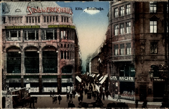 Ak Cöln Köln am Rhein, Stolwerck Haus,  Bohefstraße, Werbung für Providentia, Dental Depot