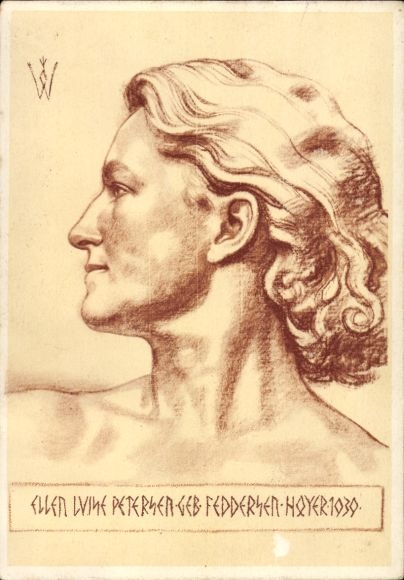 Künstler Ak Willrich, Wolfgang, Deutsche Frau aus Nordschleswig, Ellen Luise Petersen, VDA E 11