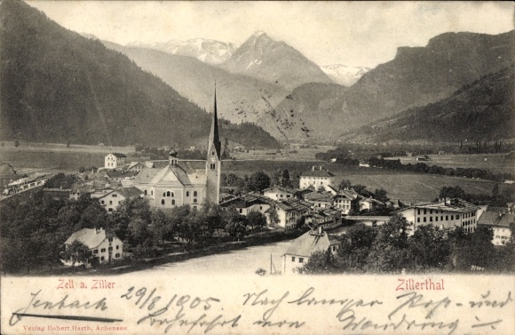 Ak Zell am Ziller in Tirol, Gesamtansicht