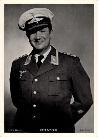Foto Schauspieler Fritz Kampers, Portrait, Filmkostüm, Uniform, Luftwaffe
