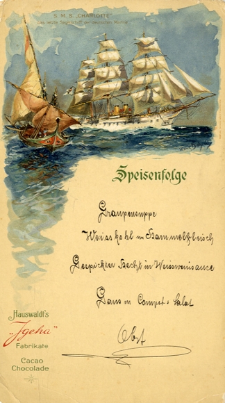 Künstler Menükarte Bohrdt, Hans, Igeha, Schokolade Hauswaldt