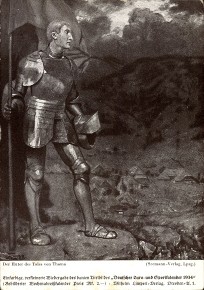 Künstler Ak Der Hüter des Tales von Thoma, einfarbige Darstellung