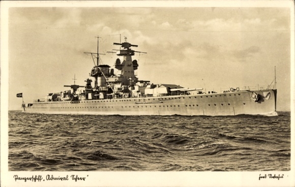 Ak Deutsches Kriegsschiff, Panzerschiff Admiral Scheer, Kriegsmarine