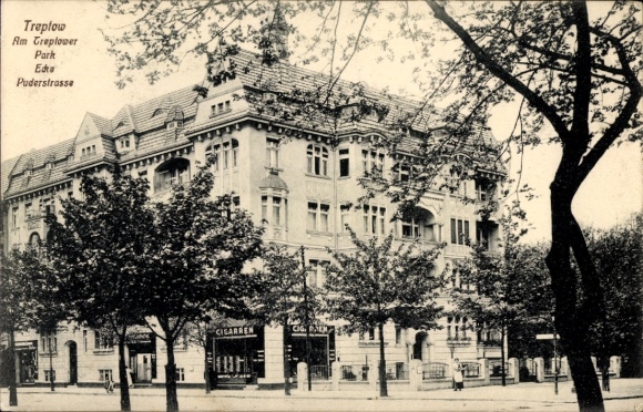 Ak Berlin Treptow, Am Treptower Park Ecke Puderstraße, Zigarrengeschäft