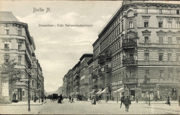 Ak Berlin Wedding Gesundbrunnen, Demminer Straße Ecke Swinemünder Straße, Geschäfte
